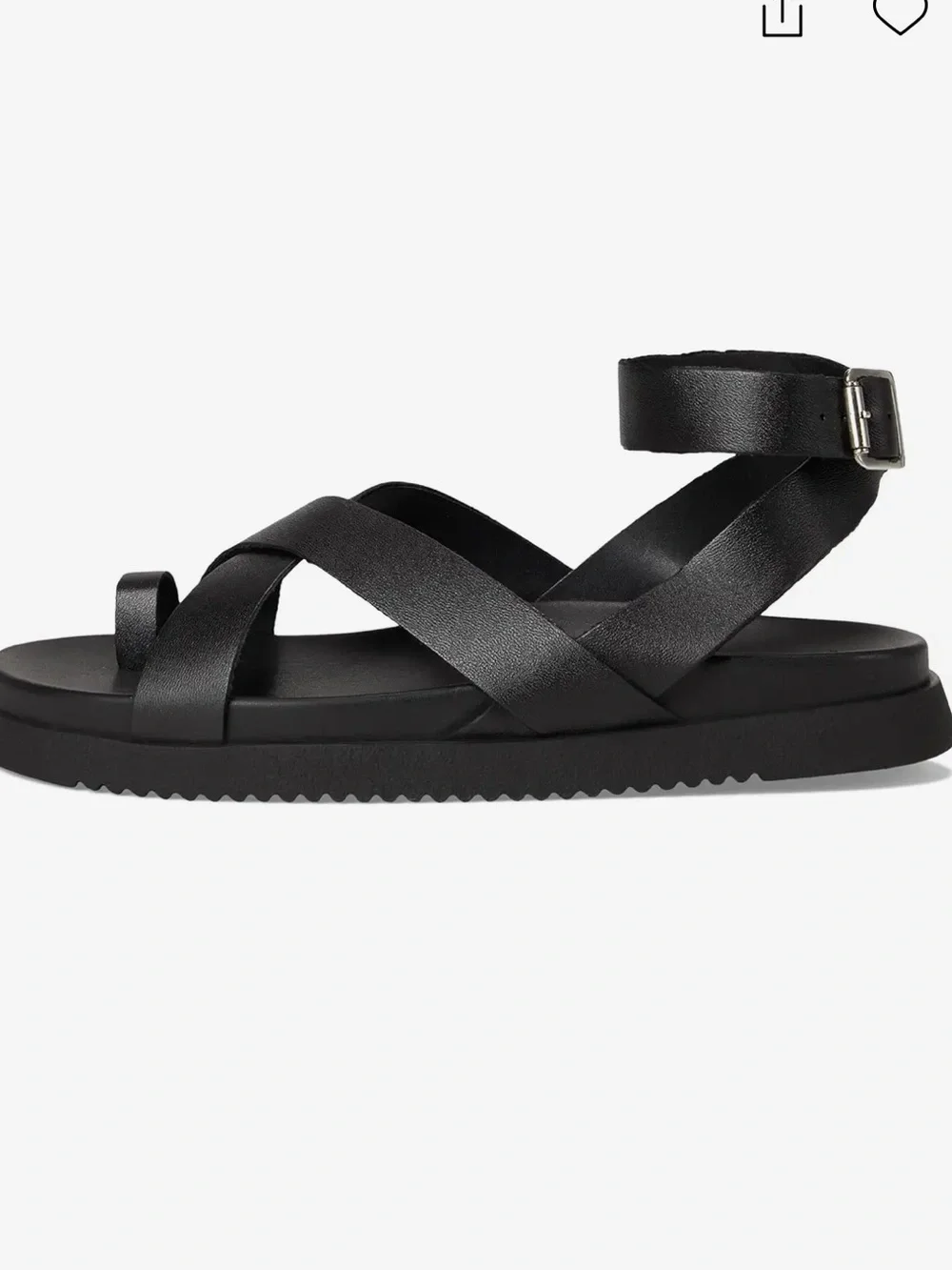 Women’s Black Strappy Ankle-Sandal - Picture 4 of 4